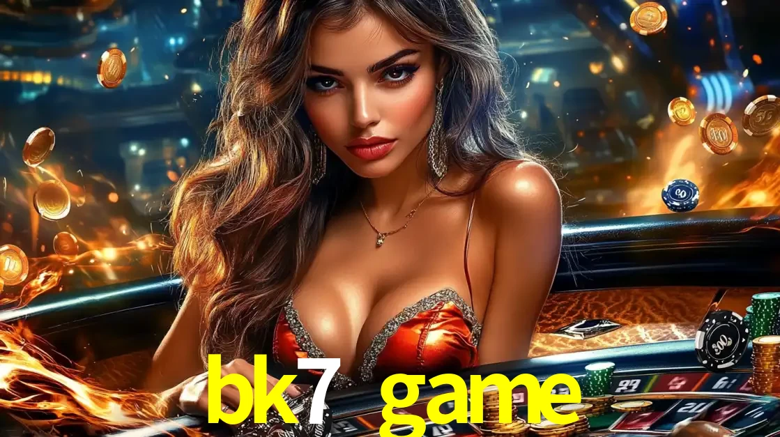 Mulher glamourosa em uma mesa de roleta com um fundo de chamas e moedas voadoras, pronta para fazer sua aposta e ganhar grandes prêmios no cassino ao vivo bk7 game.